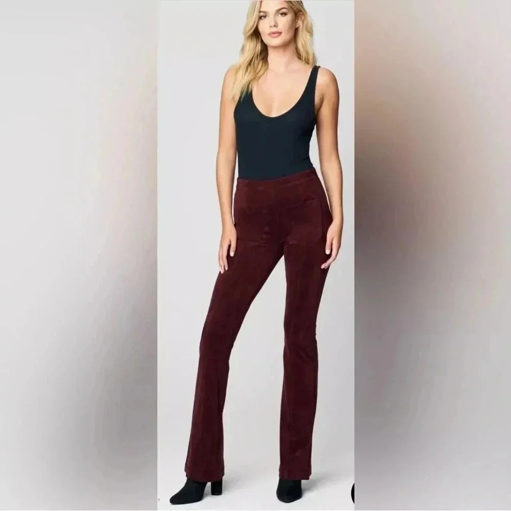 BLANK NYC NWT FAUX SUEDE MINI FLARE PANTS IN EGGPLANT SIZE 28